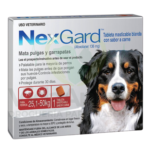 Nexgard Xl antiparasitario externo de 25.1 a 50 kg